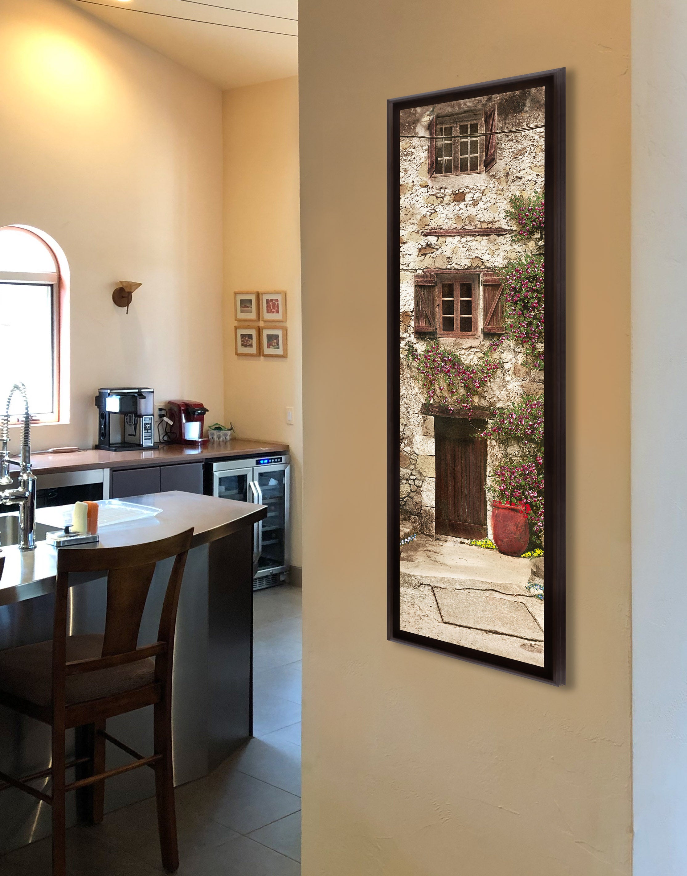 "End of the Alley" TALL SKINNY CANVAS FRAMED PRINT "15 X 45"
