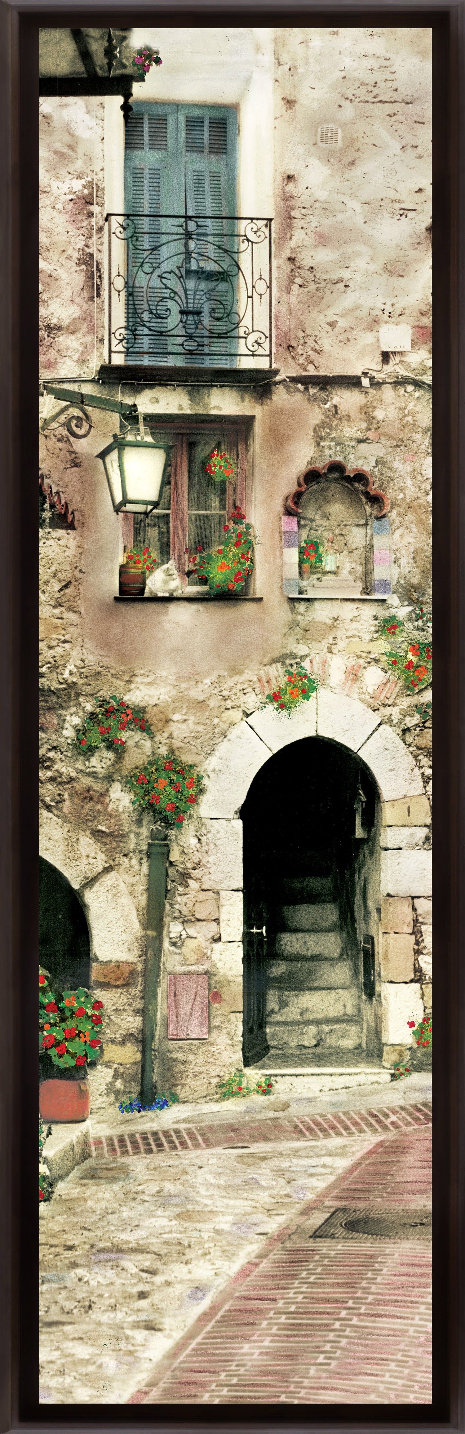 "Cat in a Medieval Window" TALL SKINNY CANVAS FRAMED PRINT "15 X 45"