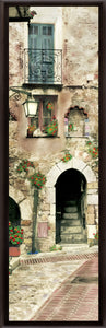 "Cat in a Medieval Window" TALL SKINNY CANVAS FRAMED PRINT "15 X 45"