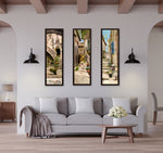 Load image into Gallery viewer, &quot;Tuscan Steps&quot; TALL SKINNY CANVAS FRAMED PRINT &quot;15 X 45&quot;
