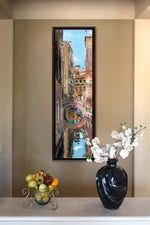 Load image into Gallery viewer, &quot;Textured Canal&quot; TALL SKINNY CANVAS FRAMED PRINT &quot;15 X 45&quot;
