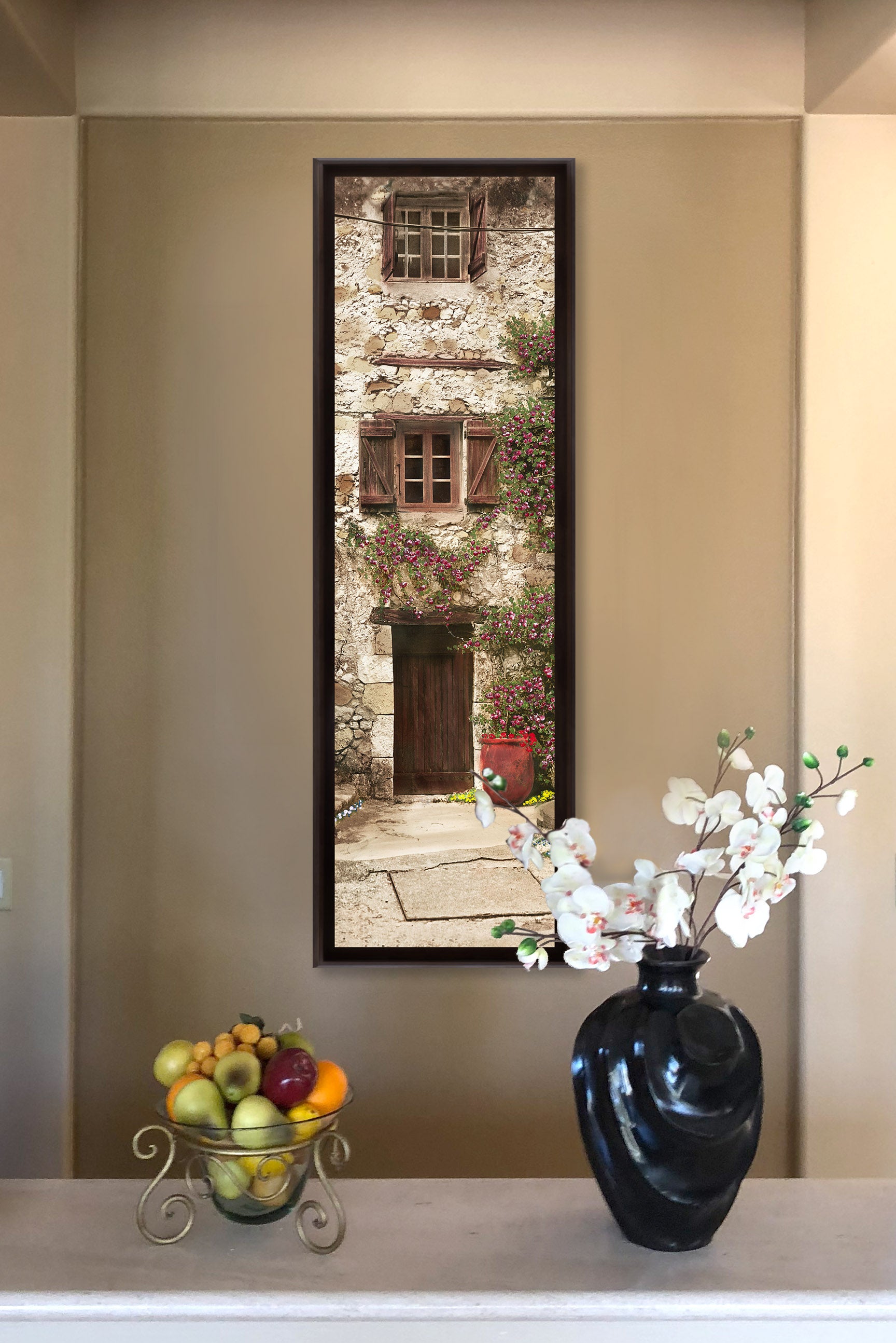 "End of the Alley" TALL SKINNY CANVAS FRAMED PRINT "15 X 45"