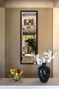 "Tuscan Reflections" TALL SKINNY CANVAS FRAMED PRINT "15 X 45"