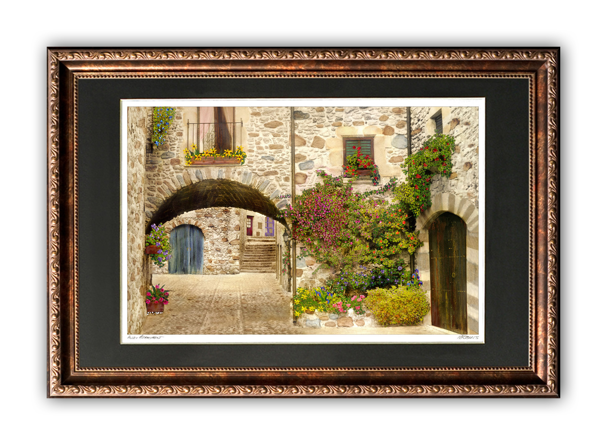 "Alley Apartment" Signed Matted & Framed