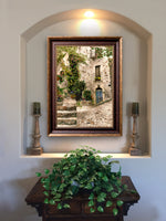 Load image into Gallery viewer, “Balcony with Blue Door&quot; FRAMED CANVAS ARTIST SIGNED 24&quot;x 32&quot;
