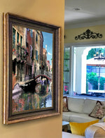 Load image into Gallery viewer, “Canal with Reflections&quot; FRAMED CANVAS ARTIST SIGNED 24&quot;x 32&quot;
