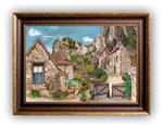 Load image into Gallery viewer, &quot;Provence Mountain Village&quot; FRAMED CANVAS ARTIST SIGNED 24&quot;x 32&quot;
