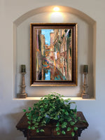 Load image into Gallery viewer, “Textured Canal&quot; FRAMED CANVAS ARTIST SIGNED 24&quot;x 32&quot;
