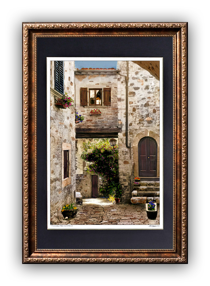 "Tuscan Reflections" Signed Matted & Framed