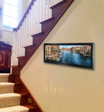 Load image into Gallery viewer, &quot;Venice Canal with Gondolier&#39; FRAMED CANVAS 15&quot;x 35&quot; SIGNED
