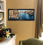 Load image into Gallery viewer, &quot;Venice Canal with Gondolier&#39; FRAMED CANVAS 15&quot;x 35&quot; SIGNED
