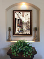 Load image into Gallery viewer, &quot;Village Steps&quot; FRAMED CANVAS ARTIST SIGNED 24&quot;x 32&quot;
